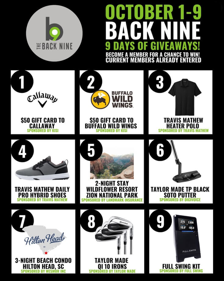 Back Nine Giveaway 9 Days Members top golf course simulator near me (1)