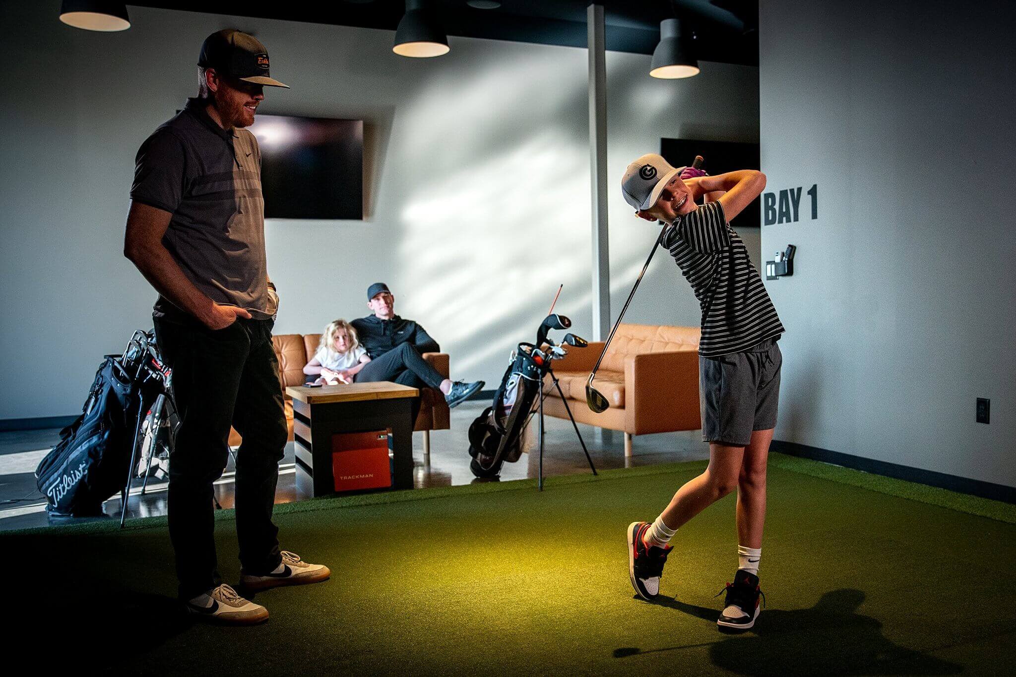 The Back Nine Golf Simulator near me indoor golf near me trackman best golf company